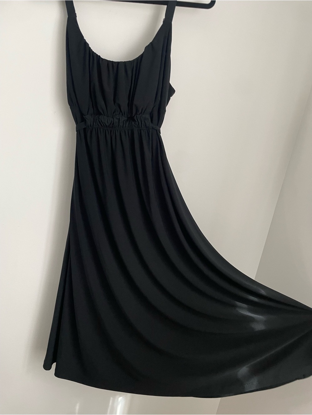 Mossimo Y2K Black Midi Flowy Baby Doll Dress with Adjustable Tie Size 16W/18W